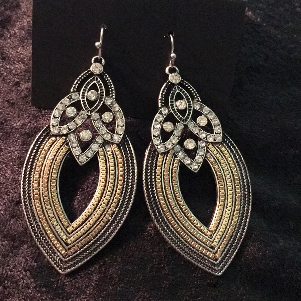 Tri-tone Fashion Earrings